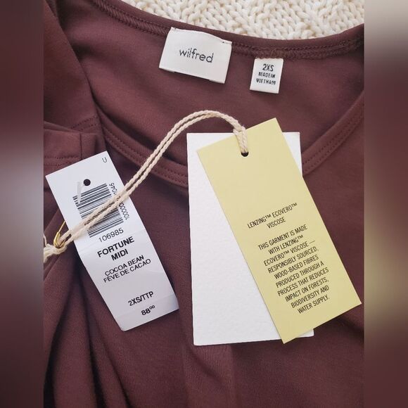🦋ARITZIA🦋 NEW - Wilfred Fortune Jersey Midi Dress - [XXS, Brown] - Picture 13 of 15